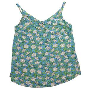 Cabi Floral Camisole Top Blue Green Print Size Medium